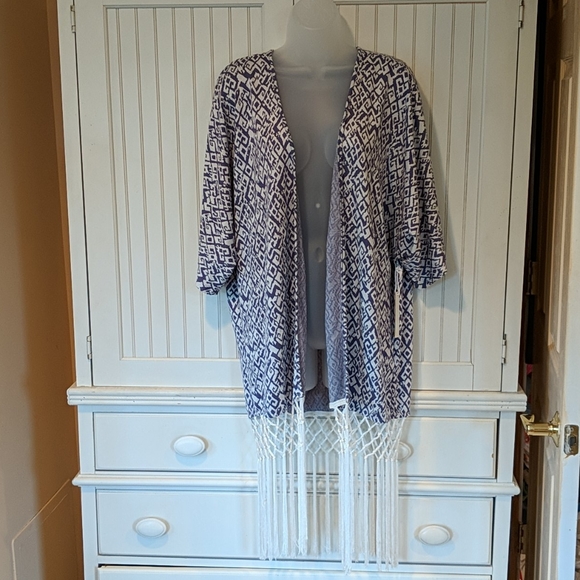 Tart Accessories - Tart Batik Sweater Kimono with Tassels